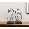 HomeRoots Set of Two Black and Silver Aluminum Tabletop Sculpture - 2 of 4