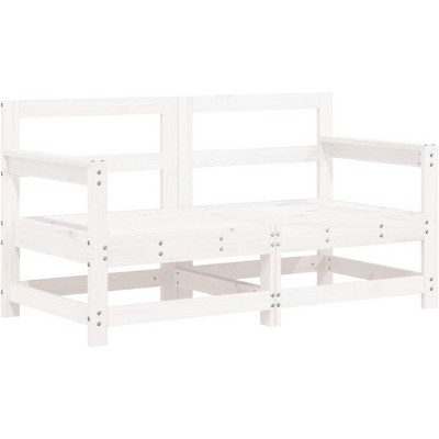 vidaXL Garden Corner Sofa White Solid pine wood, Plywood