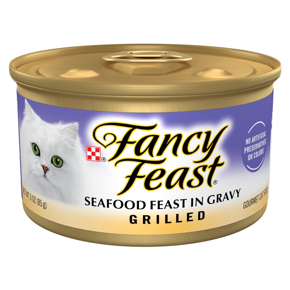 UPC 050000572175 product image for Purina Fancy Feast Grilled Gourmet Wet Cat Food Seafood Feast In Gravy - 3oz | upcitemdb.com