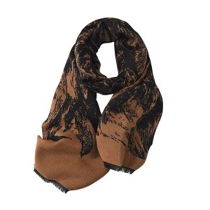 Anna-Kaci Women's Abstract Print Scarf with Soft Lightweight Fabric Modern Pattern and Frayed Edge Detailing - 1 of 4