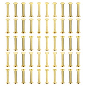 Unique Bargains Steel Leather Belt Scrapbook Binding Kits M5 Chicago Screws 100 Sets - 1 of 4