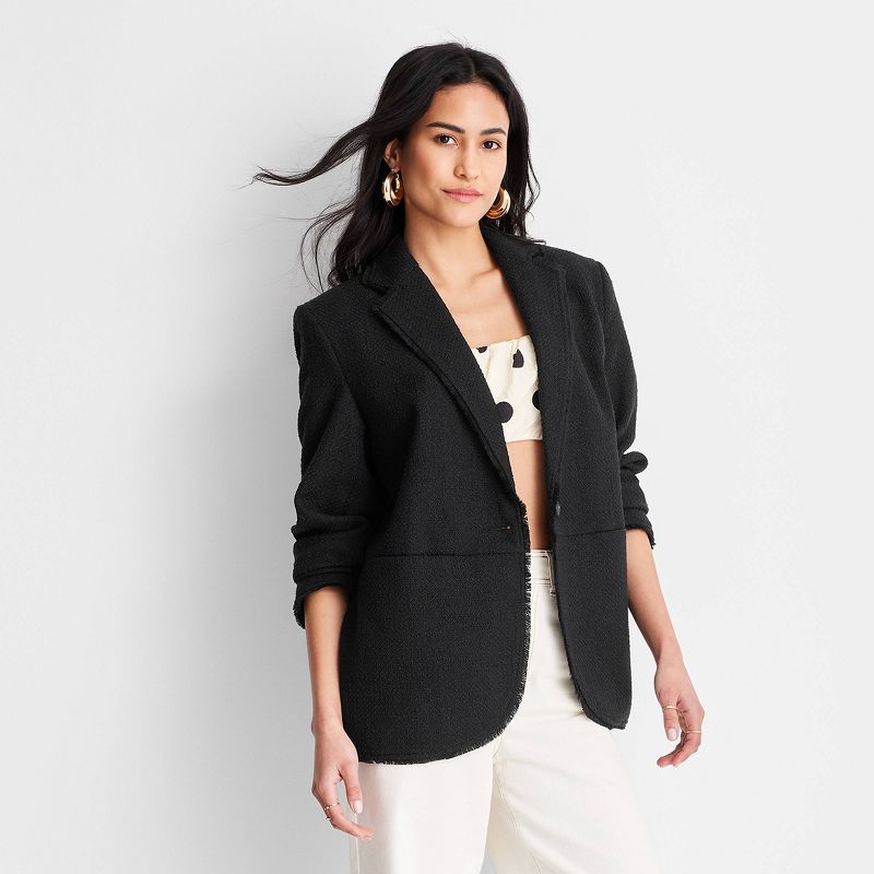 Women's Boucle Frayed Edge Blazer - Future Collective™ with Jenny K. Lopez, 1 of 7