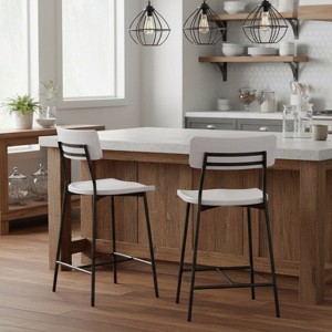 GDFStudio Malik Modern Wood and Metal Counter Stools - 1 of 4