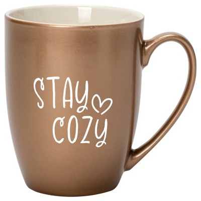 Elanze Designs Stay Cozy Bronze 10 ounce New Bone China Coffee Cup Mug