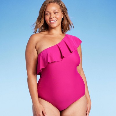 Chlorine Resistant, Polyester One-Piece Plus Size Swimsuit -Available in  Black or Blue