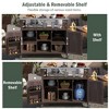 Mobile Outdoor Wooden Kitchen Island - Stainless Steel Top, Storage, Spice and Towel Racks - 4 of 4