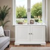 LunaLulinlk Hidden litter box with removable partition, enclosed cat toilet furniture, white - 2 of 4