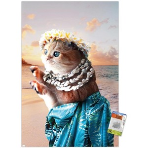 Trends International James Booker - Aloha Cat Unframed Wall Poster Prints - 1 of 4