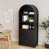 Vipbear 70" Tall Arched Kitchen Pantry, Modern Kitchen Storage Cabinets With Open & Adjustable Shelves,5-Tier Arched Bookcase Arched Bookshelf - 2 of 4