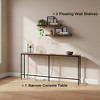 FurnitureR 71" Entryway Console Table with 2 Floating Wall Shelves, Industrial Narrow Hallway Table Set with Power Outlet for Living Room, Entryway - 3 of 4