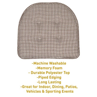 Houndstooth Pistachio Memory Foam Chair Cushions, Set of 12