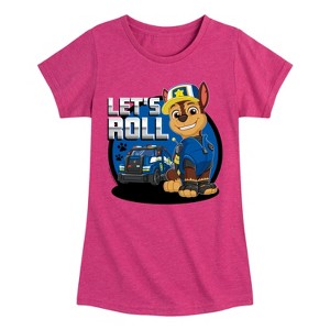 Girls' - Paw Patrol - Chase Let's Roll Fitted Short Sleeve Graphic T-Shirt - 1 of 4