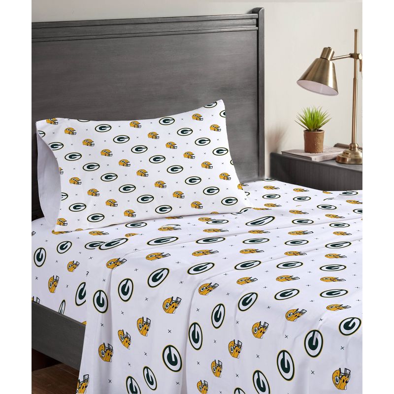 NFL Green Bay Packers Small X Twin Sheet Set - 3pc, 1 of 4