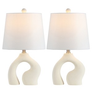 JONATHAN Y Tula Scandinavian Minimalist Ceramic Arch LED Table Lamp - 1 of 4