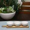 Gibson Gracious Dining 3 Peice Tidbit Bowl Set on Wood Paddle - 3 of 4