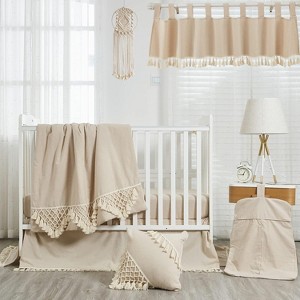 BAGOKIE Gender Neutral Boho Bohemian Baby Girl Boy Nursery Crib Bedding Set - 6pc - 1 of 3
