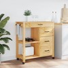 vidaXL Kitchen Trolley MONZA 33.1 in.x15.7 in.x35.4 in. Solid Wood Pine - 3 of 4
