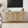 Buthrotos Living Room Solid Wood TV Stand for TVs up to 65"  With 4 rattan doors | KARAT HOME - 2 of 4