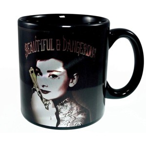 Just Funky Audrey Hepburn Beautiful and Dangerous 20oz Ceramic Coffee Mug - 1 of 3
