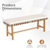 Costway 48" Long Acacia Wood Outdoor Bench with Thick Padded Seat Cushion Entryway Bench - 3 of 4