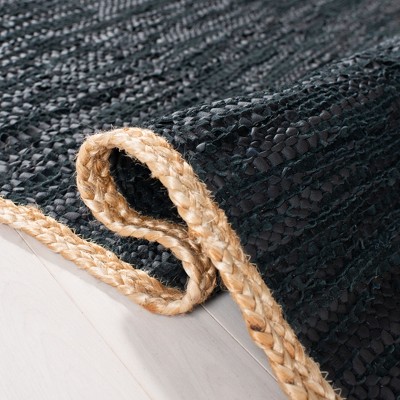 Cape Cod 8' x 10' Black and Natural Wool Cotton Area Rug