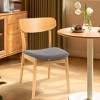 QingMoon Dining Chairs Set of 2, Solid Wood Upholstered Chairs with Curved Back for Dining Room, Kitchen, Living Room and Coffee Shop - 2 of 4