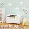 KTMBDW Wooden Toy Box, Kids Toy Storage Organizer with Front Bookshelf, Safety Hinge, Boys Girls Toy Chest Bench for Playroom Kids Room, White - 3 of 4