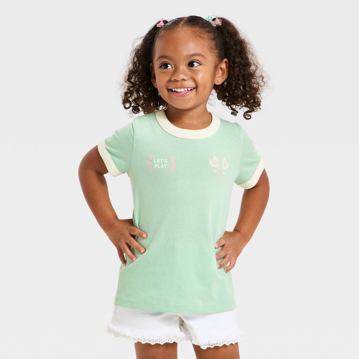 Toddler Girls' Little Aces T-Shirt - Cat & Jack™ Light Mint Green