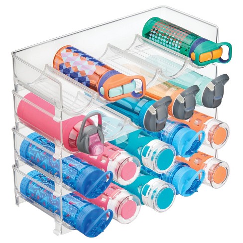 mDesign Stackable Plastic 2 Bottle Refrigerator Wine Rack - Kitchen Storage Organizer  Holder for Storing Champagne, Wine, and Water Bottles - Stacking Wine Bott…  in 2023