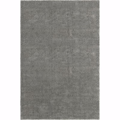 Gray 9' x 12' Rectangular Stain-Resistant Synthetic Rug