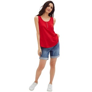 ellos Plus Size Denim Boyfriend Shorts - 1 of 4