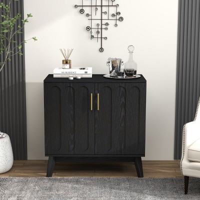 31.5" Mid Century Modern Fluted Sideboard Cabinet with Adjustable Shelves,Buffet Storage Cabinet for Living Room Entryway-Baofuwish