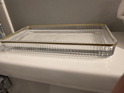 Ribbed Glass Vanity Tray Clear - Threshold™ : Target