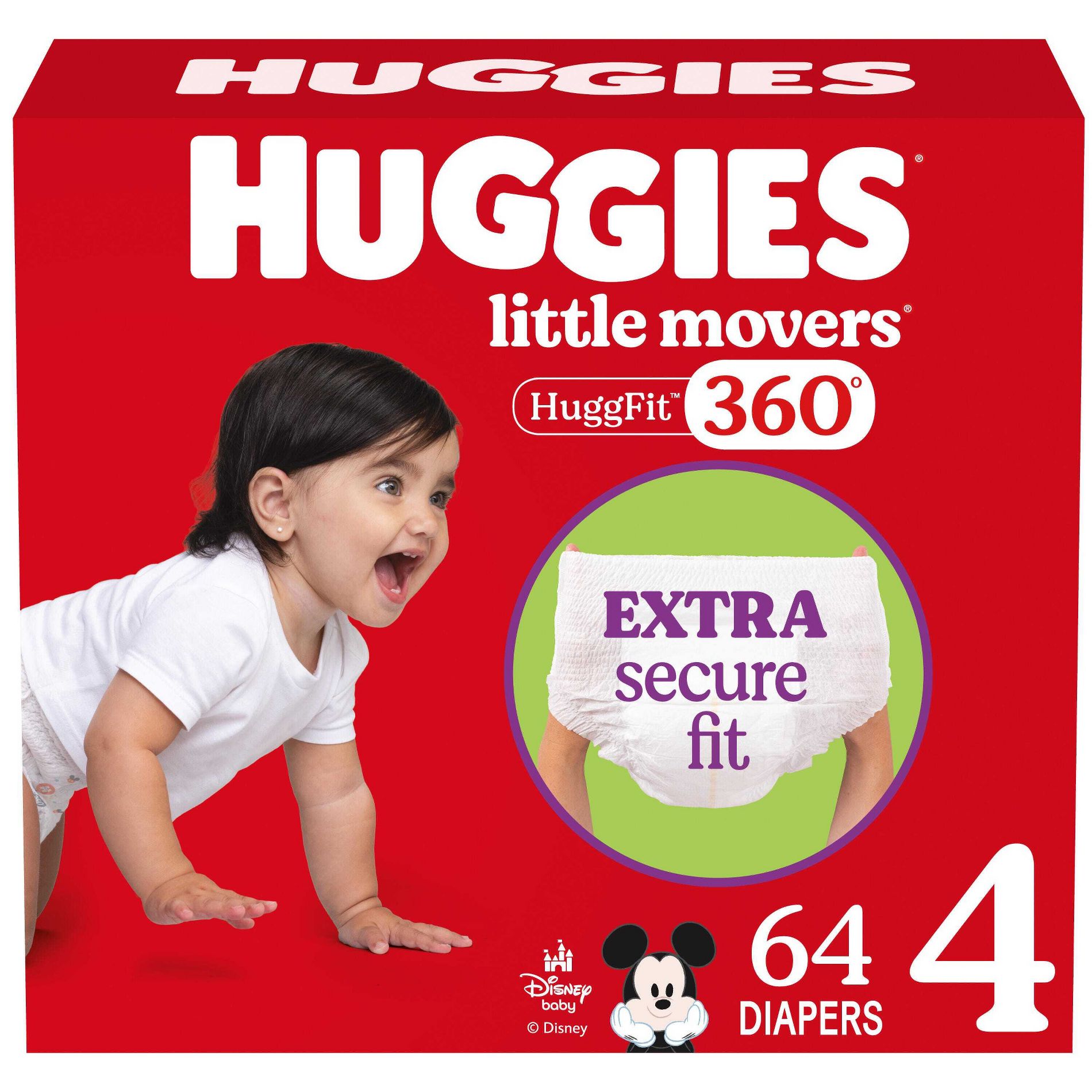 Huggies Little Movers 360 Pull On Diapers - Size 4 - 64ct