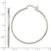 Black Bow Jewelry 1.5mm, Sterling Silver Classic Textured Round Hoop Earrings, 40mm - 4 of 4
