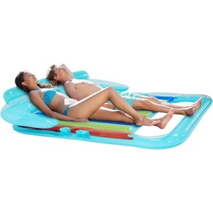 4E's Novelty 2-Person Pool Lounger: Heavy-Duty Float for Adults and Kids, Ideal for Beach and Backyard - 1 of 4