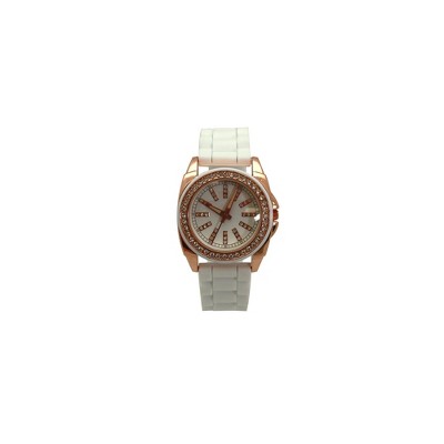Olivia Pratt Bright Silicone Band with Rhinestones Numeral Women Watch
