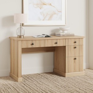 GAOMON Fluted Home Office Desk Storage, 54" Modern Executive Desk with File Drawers for Study Work - 1 of 4