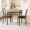 3-Piece Dining Room Table Set Kitchen Table for 2 Wooden Kitchen Table and Chair Set - 3 of 4