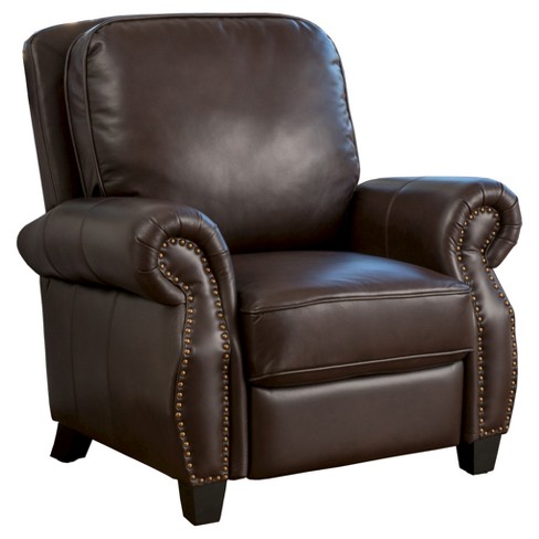 Torreon Faux Leather Recliner Club, Dark Brown Leather Couch Recliner Chair