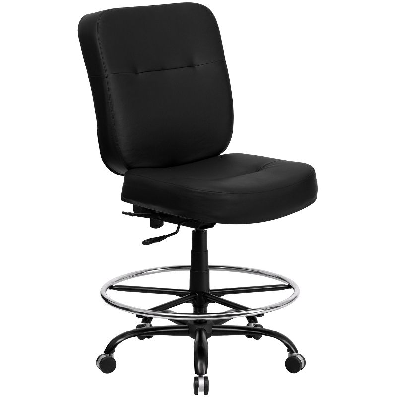 Emma and Oliver 400 lb. Big & Tall High Back Ergonomic Drafting Chair with Rectangular Back, 1 of 5