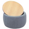 CAVINAS 25.5" Round Storage Ottoman,Dual Function Ottoman Coffee Table and Storage Bench,Storage Bench for Bedroom,Living Room - 2 of 4