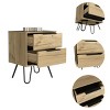 INFURNIC Nightstands Modern Nightstand Superior Top with Hairpin Legs and Two Drawers for Bedroom or Living Room, Beige, 13.7"*17.71"*22.44" - 2 of 4