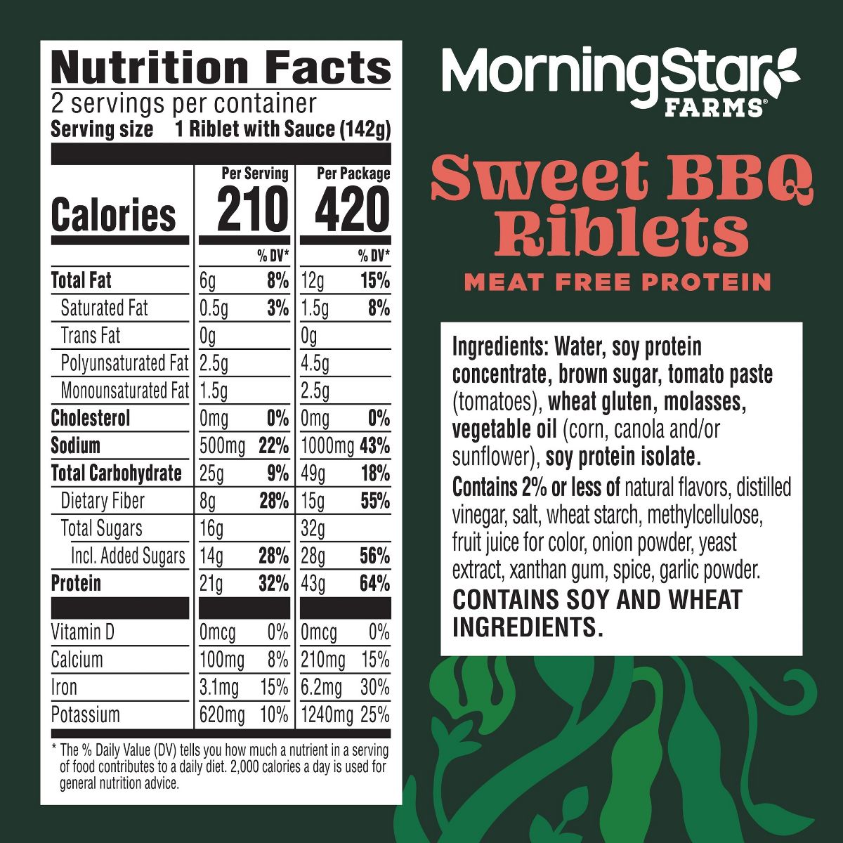 MorningStar Farms Vegan Frozen Sauced Riblets Sweet BBQ - 10oz/2ct - thumbnail 6