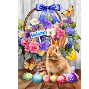 Briarwood Lane Easter Garden Flag 12x18 For Outdoor Welcome Bunny and Basket For Easter Garden Flag Flags For Outside - 1 of 4