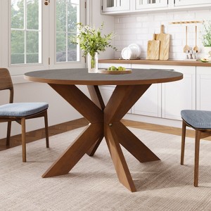 Christopher Knight Home Isra Mid-Century Modern 46" Round Dining Table with Criss Cross Legs - 1 of 4
