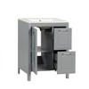 Bathroom Storage Cabinet, 24 Inch Bathroom Vanity With Sink, Overflow, Adjustable Shelf, 2 Drawers, Waterproof Single Sink Bathroom Vanity Cabinet - 4 of 4