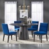 Buylateral Set of 2 North Bay Upholstered Dining Chairs Sapphire Blue Velvet - image 3 of 4