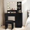 INFURNIC Vanity Tables Modern Makeup Desk with Large Storage and Adjustable Lighting for Bedroom, Black, 35.43"*15.75"*49.21" - 4 of 4