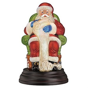 Old World Christmas Blown Glass Lighted Holiday Figurine, Santa Checking His List - 1 of 3